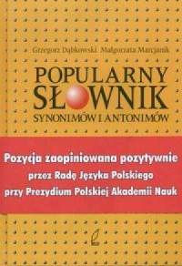 Popularny słownik synonimów i antonimów - okładka książki