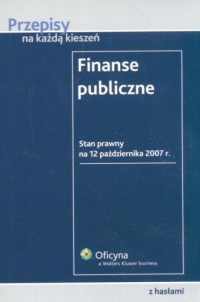 Finanse publiczne. Stan prawny - okładka książki