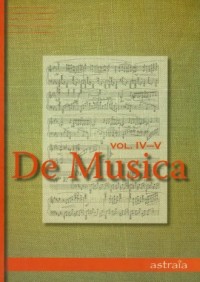 De Musica. Vol. IV-V - okładka książki