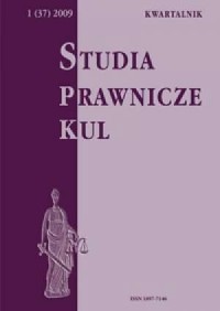 Studia prawnicze KUL, 1(37)/2009 - okładka książki