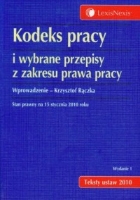 Kodeks pracy i wybrane przepisy - okładka książki