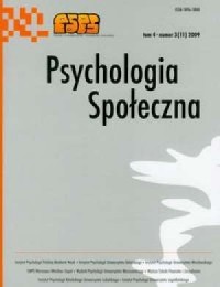 Psychologia Społeczna nr 3(11)/2009. - okładka książki