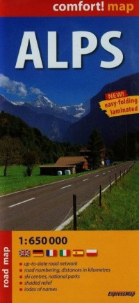 Alps. Laminowana mapa samochodowa - okładka książki