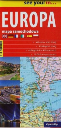 Europa. Mapa samochodowa (1:4 500 - okładka książki