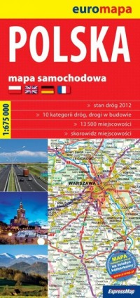 Polska (mapa samochodowa 1:675 - okładka książki