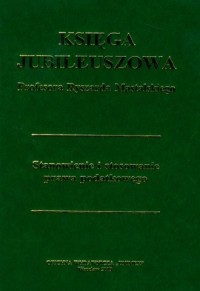 Księga jubileuszowa profesora Ryszarda - okładka książki