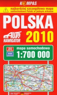 Polski mapa samochodowa 2010 - okładka książki