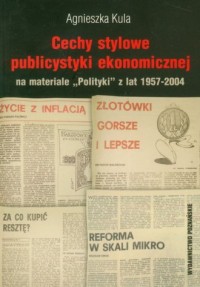 Cechy stylowe publicystyki ekonomnicznej - okładka książki
