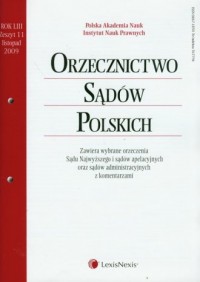 Orzecznictwo Sądów Polskich 11/2009 - okładka książki