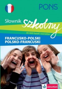 Słownik szkolny francusko-polski, - okładka podręcznika
