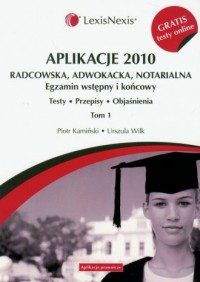 Aplikacje 2010. Radcowska, adwokacka, - okładka książki