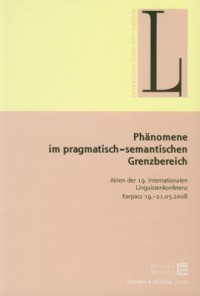 Phanomene im pragmatish semantischen - okładka książki