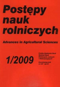Postępy nauk rolniczych 1/2009 - okładka książki