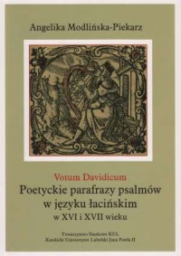 Votum Davidicum Poetyckie parafrazy - okładka książki