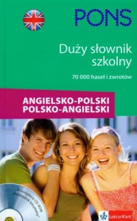 Duży słownik szkolny angielsko-polski, - okładka książki