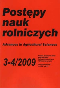 Postępy nauk rolniczych 3-4/2009 - okładka książki