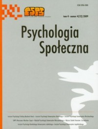 Psychologia Społeczna nr 4(22)/2009. - okładka książki