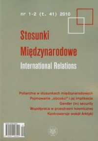 Stosunki Międzynarodowe 1-2/2010 - okładka książki