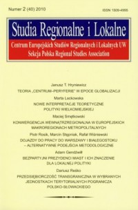 Studia Regionalne i Lokalne nr - okładka książki
