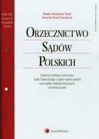 Orzecznictwo Sądów Polskich 4/2010 - okładka książki
