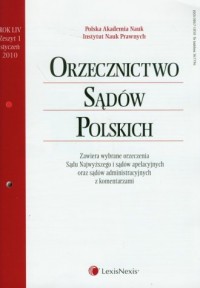 Orzecznictwo Sądów Polskich 1/2010 - okładka książki