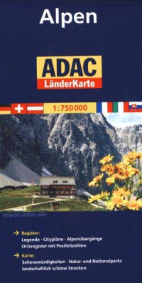 Alpen. ADAC LanderKarte 1750 000 - okładka książki