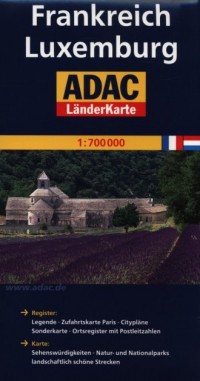 Frankreich Luxemburg. ADAC LanderKarte - okładka książki
