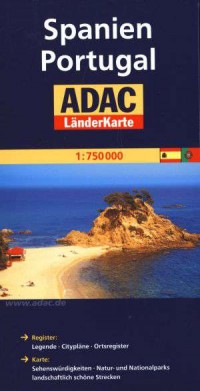 Spanien. Portugal. ADAC LanderKarte - okładka książki