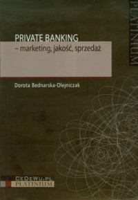 Private Banking - marketing, jakość, - okładka książki