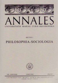 Annales UMCS. Sectio I. Philosophia-Sociologia. - okładka książki