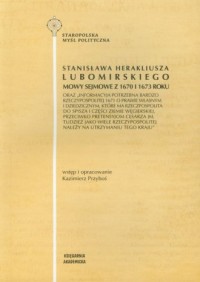 Stanisława Herakliusza Lubomirskiego - okładka książki
