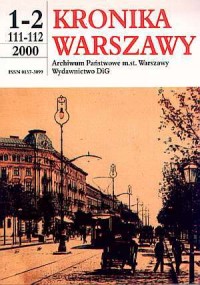 Kronika Warszawy nr 1-2 (111-112)/2000 - okładka książki