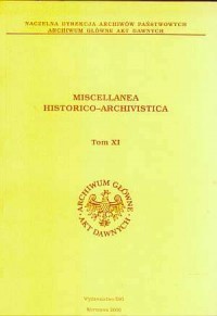 Miscellanea Historico-Archivistica. - okładka książki