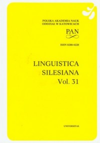 Linguistica Silesiana vol. 31 - okładka książki