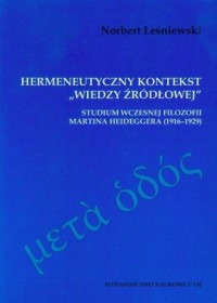 Hermeneutyczny kontekst wiedzy - okładka książki