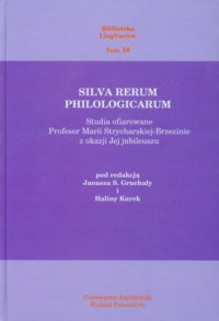 Silva rerum philologicarum - okładka książki