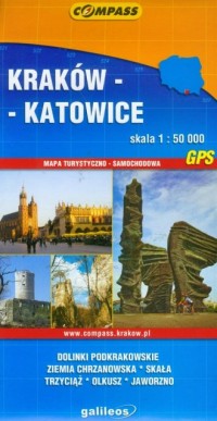 Kraków-Katowice (mapa turystyczno-samochodowa) - okładka książki