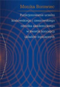 Funkcjonowanie uczelni krakowskiego - okładka książki