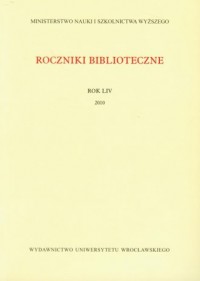 Roczniki Biblioteczne LIV/2010 - okładka książki