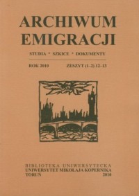Archiwum Emigracji. Zeszyt 1-2 - okładka książki
