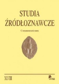 Studia Źródłoznawcze. Tom XLVIII - okładka książki