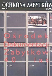 Ochrona zabytków nr 1/2002 - okładka książki