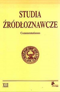 Studia Źródłoznawcze. Tom XLII - okładka książki