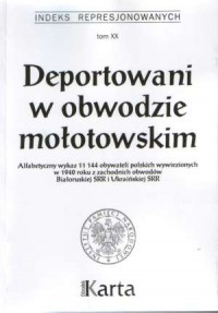 Indeks represjonowanych. Tom 20. - okładka książki