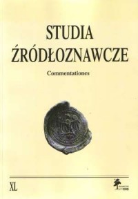 Studia Źródłoznawcze. Tom XL - okładka książki