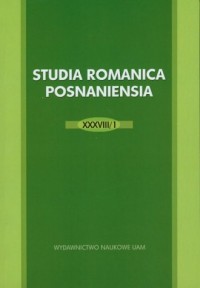 Studia Romanica Posnaniensia XXXVIII/1 - okładka książki
