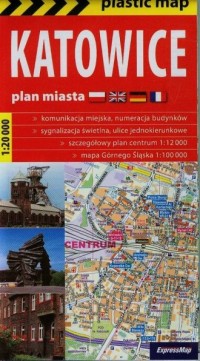 Katowice (foliowany plan miasta - okładka książki