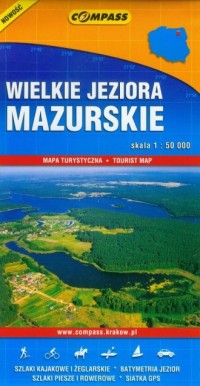 Wielkie Jeziora Mazurskie (mapa - okładka książki