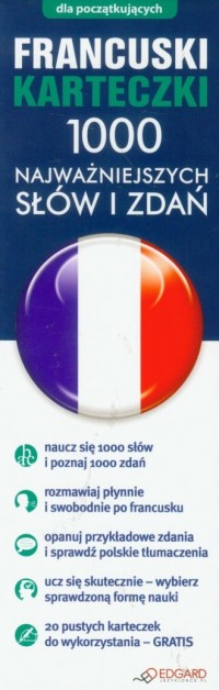 Francuski Karteczki 1000 najważniejszych - okładka podręcznika