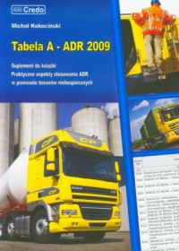 Tabela A ADR 2009 - okładka książki